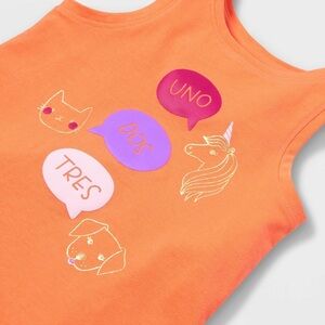 Toddler Girls' 'Uno Dos Tres' Knit Graphic Tank Top - Cat‎ & Jack™ Orange